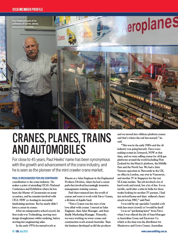 Paul Heeks cranes and lifting 2023